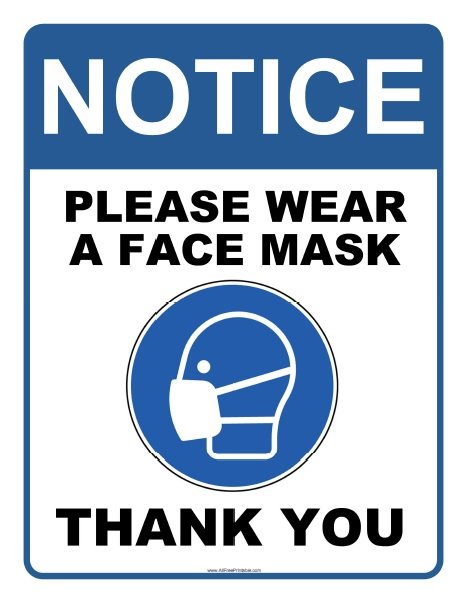 Wear Face Mask Sign – Free Printable