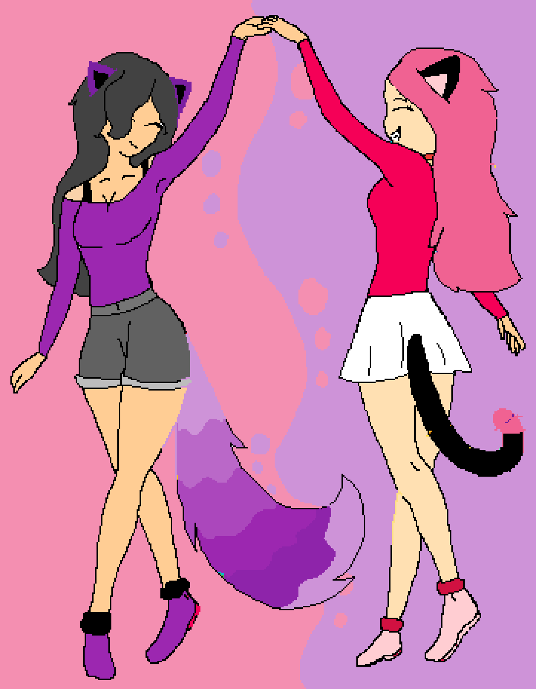 Pixilart - Aphmau and Kawaii chan by Rubyrosegold