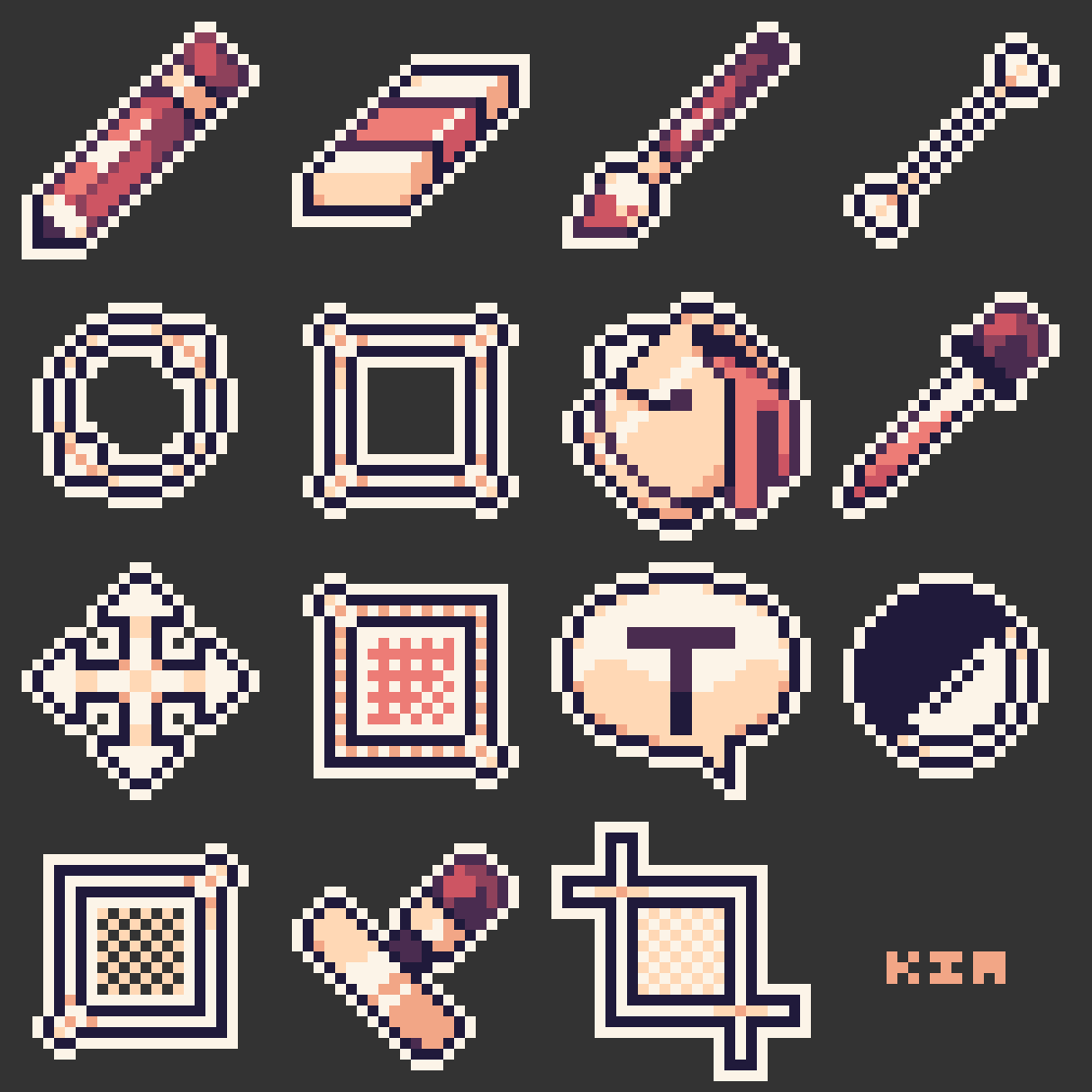 Pixilart - tool icons (alt palette) by KaliKimothy