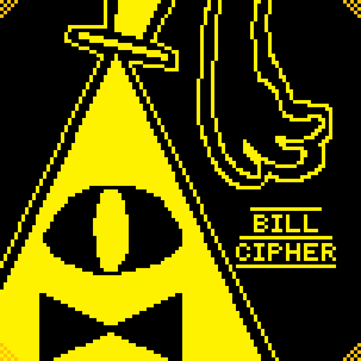 Pixilart - Bill Cipher Pixel art by BlueChar17