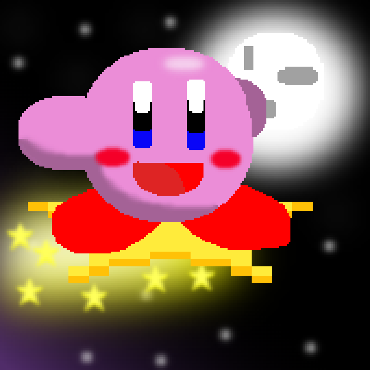 Pixilart - Kirby on warp star by BlueChar17