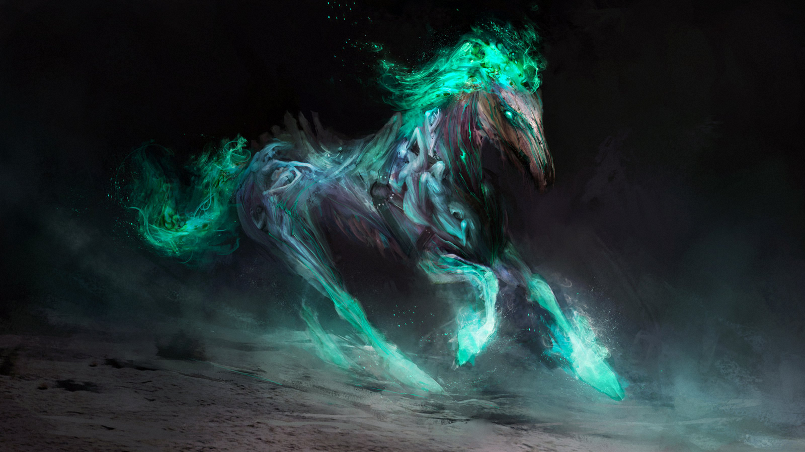 Awesome Blue Fire Horse