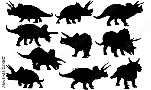 Download Triceratops Dinosaur Svg Files Cricut Silhouette Clip Art Vector Illustration Eps Black Overlay Stock Vector Adobe Stock