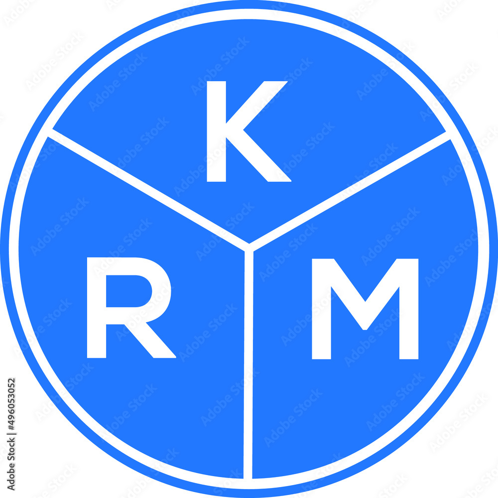 KRM letter logo design on White background. KRM creative Circle letter logo concept. KRM letter design. 