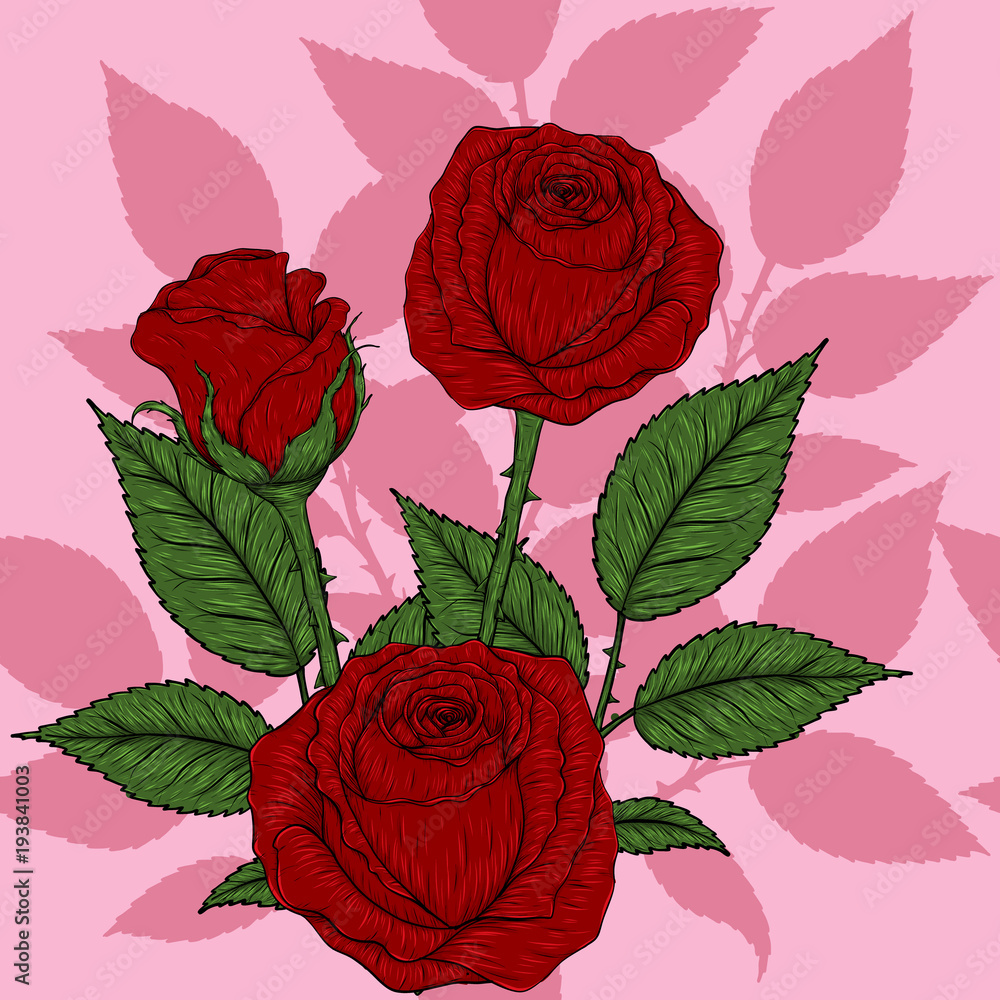 Red Rose Vintage Wallpaper