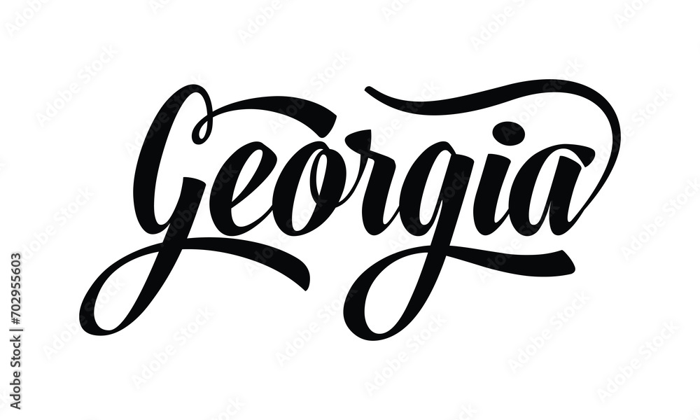 Georgia hand lettering design calligraphy vector, Georgia text vector ...