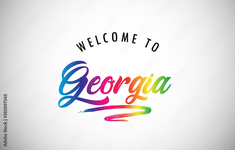 Georgia Welcome To Message in Beautiful and HandWritten Vibrant Modern ...