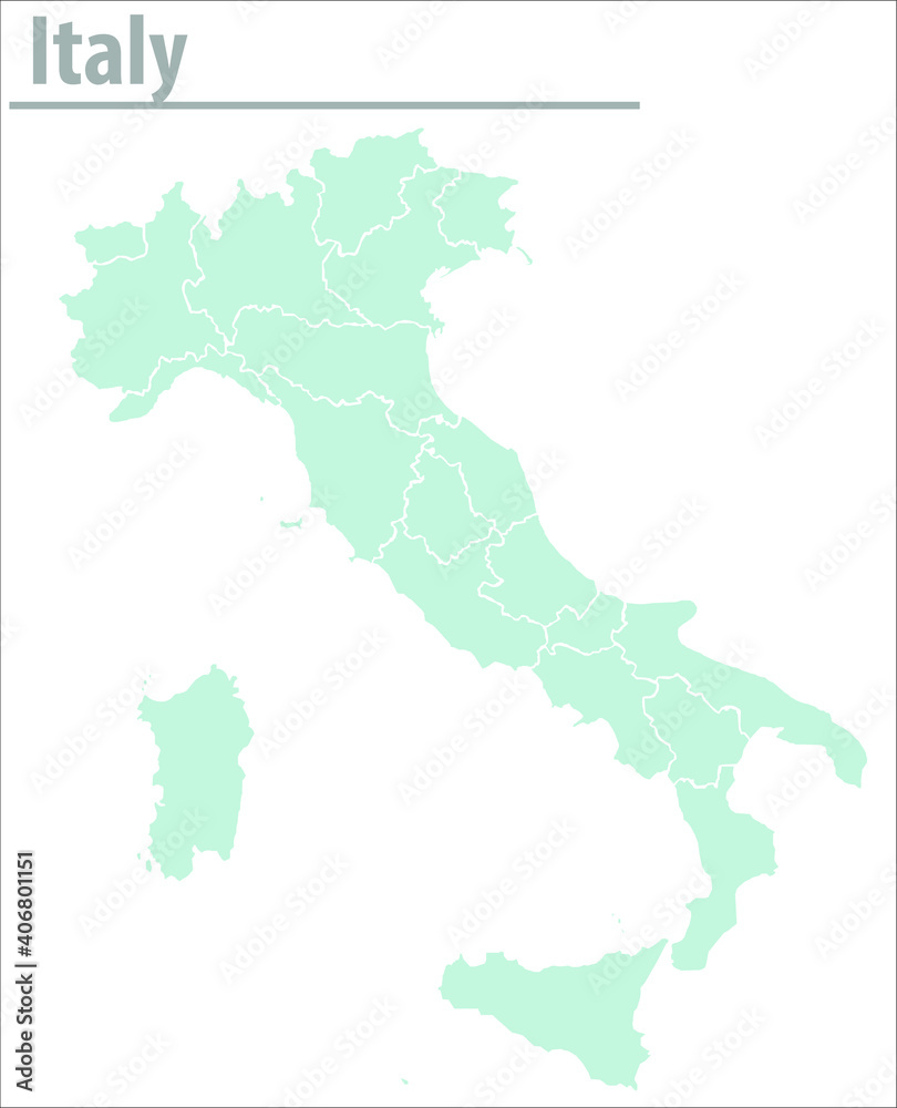 Italy map illustration vector detailed italy map with states Stock ...