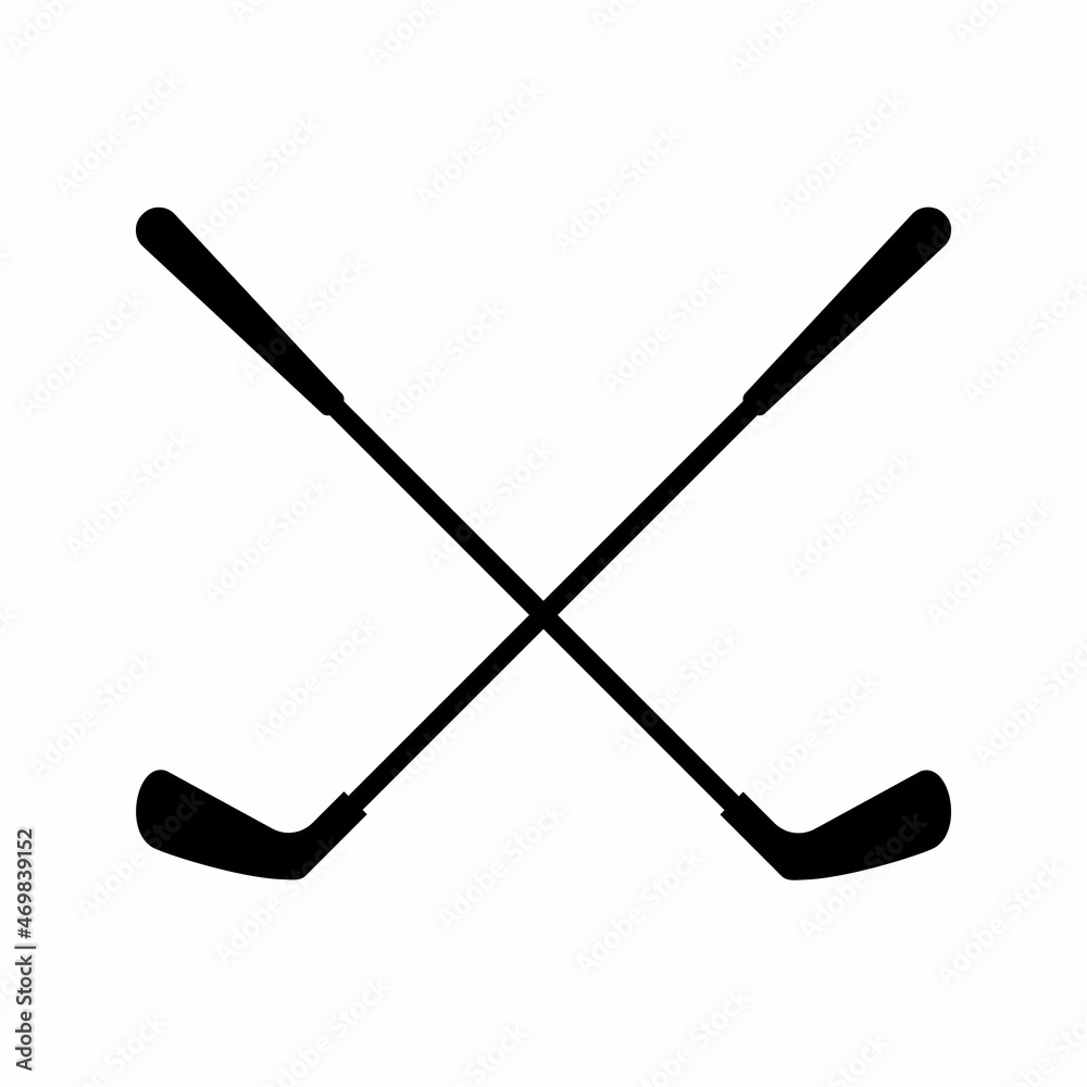 crossed wedge golf club vector icon Stock Vector | Adobe Stock