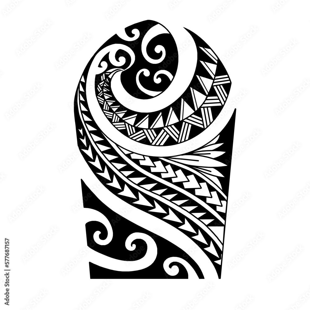 Wrap around arm polynesian tattoo design. Pattern aboriginal samoan ...