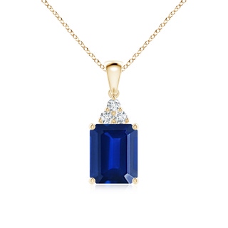 Emerald Cut Lab-Grown Lab Grown Blue Sapphire