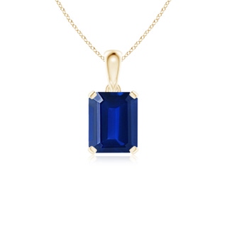 Emerald Cut Lab-Grown Lab Grown Blue Sapphire