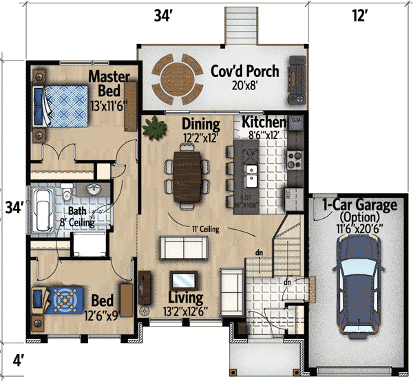 Small Scale Modern House Plan - 90267PD | Architectural Designs - House ...