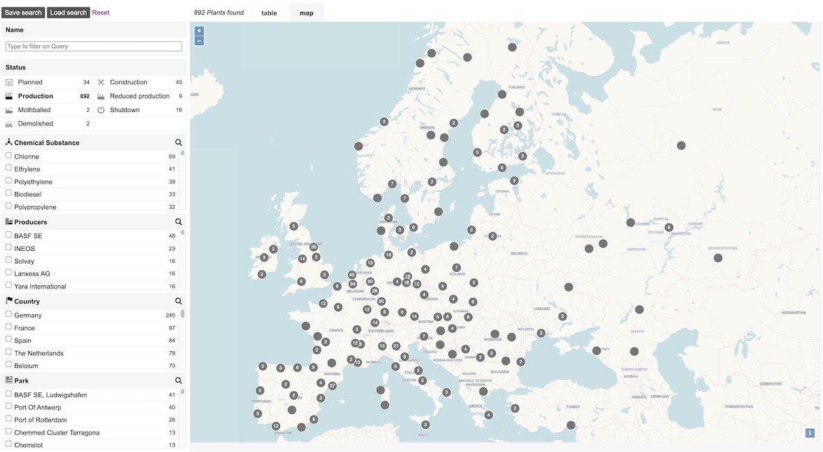 Maps, parks and other data displayed on a map