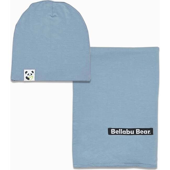 Oasis Teal Bamboo Swaddle & Beanie Set, Blue