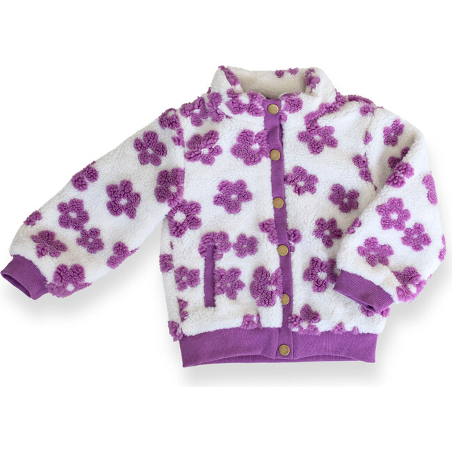 Flower Power Fleece Jacket, Lilac