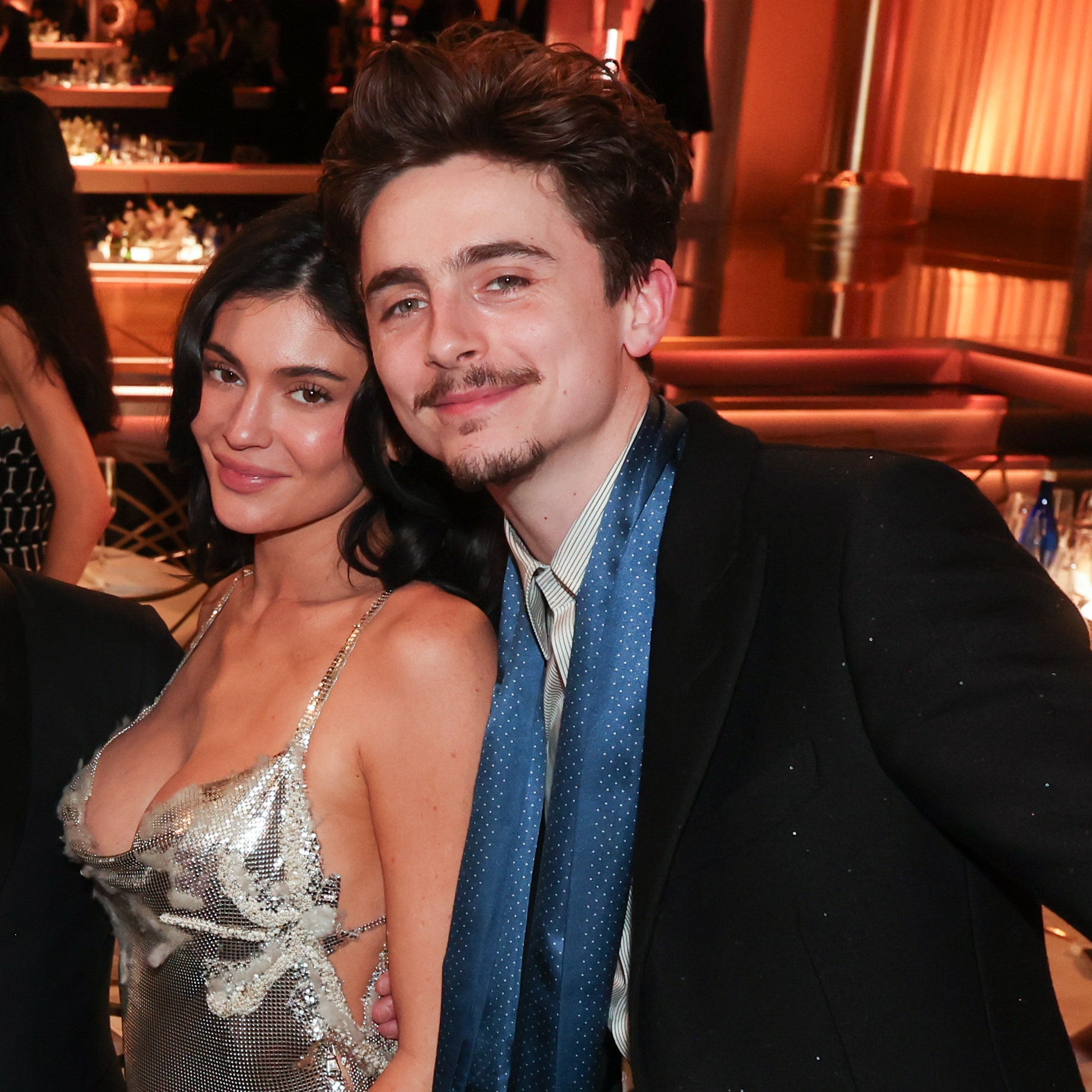 Kylie Jenner & Timothée Chalamet Looked So in Love Kissing at Golden Globes