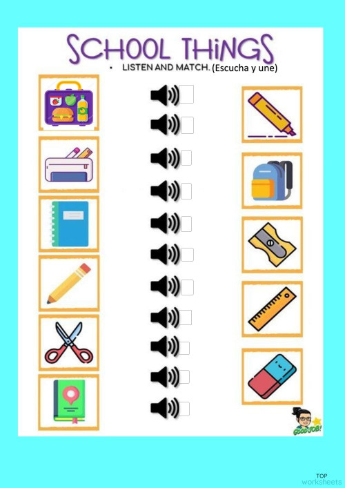 SCHOOL OBJECTS. Interactive worksheet | TopWorksheets