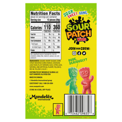 Sour Patch Kids Nutrition Facts