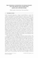 Research paper thumbnail of The European Convention on Human Rights and the Protection of Refugees: Limits and Opportunities