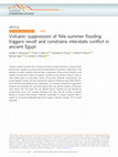 Research paper thumbnail of Volcanic suppression of Nile summer flooding triggers revolt and constrains interstate conflict in ancient Egypt