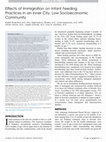 Research paper thumbnail of Effects of Immigration on Infant Feeding Practices in an Inner City, Low Socioeconomic Community