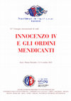 Research paper thumbnail of "Innocenzo IV: la memoria nella Vita e nelle cronache", Convegno internazionale "Innocenzo IV e gli ordini mendicanti", Assisi 12-14 ottobre 2023