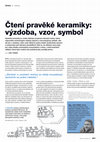 Research paper thumbnail of Jan Turek 2023: Čtení pravěké keramiky: výzdoba, vzor, symbol, Vesmír 102, 9, 491-493.