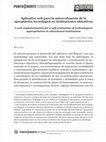 Research paper thumbnail of Aplicativo web para la autoevaluación de la apropiación tecnológica en instituciones educativas