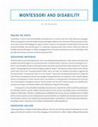 Research paper thumbnail of Montessori & Disability. Equity Examined - A Collection of Essays