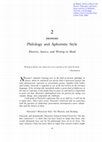 Research paper thumbnail of Philology and Aphoristic Style: Rhetoric, Sources, and Writing in Blood