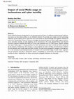 Research paper thumbnail of Impact of Social Media Usage on Technostress and Cyber Incivility / Information Development (SSCI / United Kingdom)