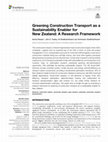 Research paper thumbnail of Greening Construction Transport as a Sustainability Enabler for New Zealand: A Research Framework