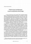 Research paper thumbnail of Polski kryzys konstytucyjny oczami pozytywisty prawniczego