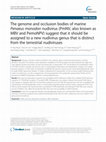 Research paper thumbnail of The genome and occlusion bodies of marine Penaeus monodon nudivirus (PmNV, also known as MBV and PemoNPV) suggest that it should be assigned to a new nudivirus genus that is distinct from the terrestrial nudiviruses