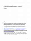 Research paper thumbnail of Data Autonomy and Academic Freedom