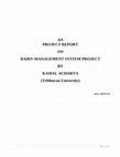 Research paper thumbnail of Dairy management system project report