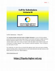 Research paper thumbnail of Call for Submissions: Journal of Equity and Social Justice in Higher Education