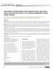 Research paper thumbnail of Association of inflammation with nutritional status, lean body mass, and physical activity in non-dialysis-dependent chronic kidney disease