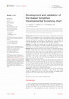 Research paper thumbnail of Development and validation of the Ibadan Simplified Developmental Screening chart