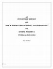 Research paper thumbnail of Clock report management system project report