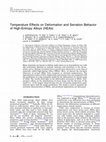 Research paper thumbnail of Temperature Effects on Deformation and Serration Behavior of High-Entropy Alloys (HEAs)