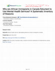 Research paper thumbnail of Why are African Immigrants in Canada Reluctant to Use Mental Health Services? A Systematic Inventory of Reasons