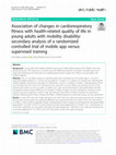 Research paper thumbnail of Association of changes in cardiorespiratory fitness with health-related quality of life in young adults with mobility disability: secondary analysis of a randomized controlled trial of mobile app versus supervised training