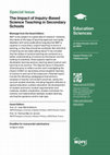 Research paper thumbnail of Call for paper: Special Issue "The Impact of Inquiry-Based Science Teaching in Secondary Schools"