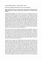 Research paper thumbnail of Review of S. Ahituv, Echoes from the Past. Hebrew and Cognate Inscriptions from the Biblical World (Carta: Jerusalem, 2008)