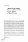 Research paper thumbnail of "Being-in-the-World-Hispanically": A World on the" Border" of Many Worlds (Translation of & Introduction to Enrique Dussel, "Ser-hispano": un mundo en el border de muchos mundos)