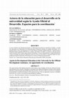 Research paper thumbnail of Actores de la Educación para el Desarrollo en la Universidad según la Ayuda Oficial al Desarrollo. Espacios para la coordinación