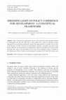 Research paper thumbnail of Shedding light on Policy Coherence for Development: a conceptual framework