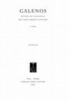 Research paper thumbnail of Medicina ed alchimia. 'Estratti galenici' nel Corpus degli scritti alchemici siriaci di Zosimo, "Galenos" 2010